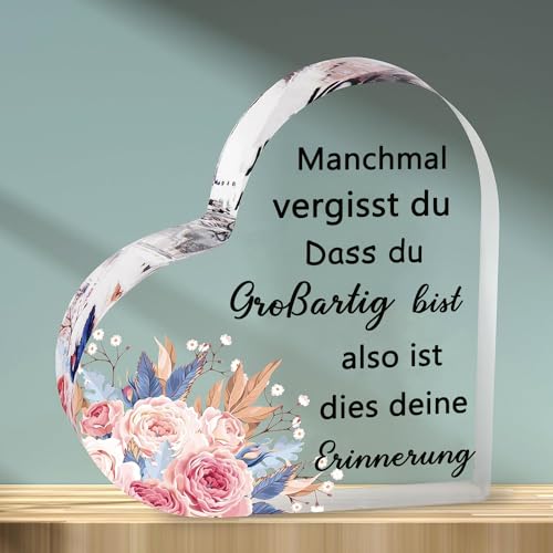 PulangRen Geschenke für Frauen, Geburtstagsgeschenk für Frauen, Weihnachtsgeschenke für Frauen, Gravur Inspirierende Acrylplakette, Beste Freundin Geschenke, Geschenke für Freundin Schwestern Kollegen