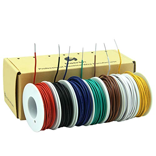 0.2mm² 24awg Elektrischer Draht Kabel aus solide verzinntem Kupferdraht 7 Farben je 9 Meter Spule flexible DIY
