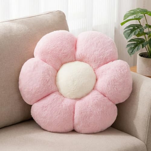 Aryan Blumenkissen, Rosa Deko Kissen Bodenkissen Mädchen Kinder Frauen Aesthetic Zierkissen für Car Bett Sofa Chair Room Dopamin Decor Geschenke 38cm (Rosa)