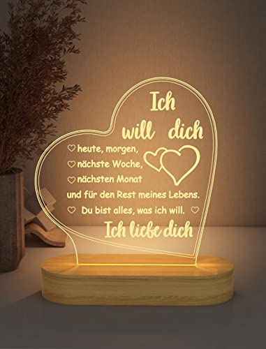 FULLOSUN Ich liebe dich Geschenk, Valentinstagsgeschenk, Geburtstagsnachtlicht, Geschenke für die Liebe, 3D-Illusionslampe, Weihnachtsgeschenke für Frauen, Männer, Vater, Mutter… aus Acryl