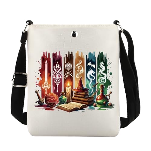 JTOUK Gaming-Crossbody-Tasche, Videospiel-Liebhaber, Geschenk, Tischspieler, Merch, Würfel, individuelles Geschenk, Würfel Cb EU, 8.27 Inches ×6.5 Inches × 0.79 Inches