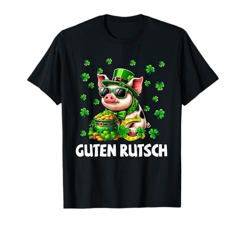 Guten Rutsch Silvester Neujahr Glücksschwein T-Shirt