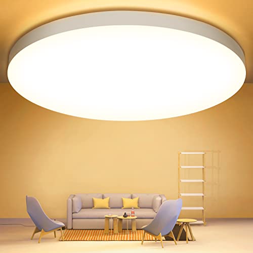 Deckenlampe LED Lampe Decke Deckenleuchte Flach 24W, 3000K, 2000LM, IP44 Wasserfest Rund Modern Schlicht Warmweiß, für Kinderzimmer, Schlafzimmer, Wohnzimmer, Küchenlampe, Badezimmer, BalkonØ28cm