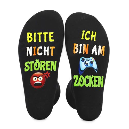 1 Paar Lustige Socken,Bitte Nicht Stören Ich Zocke 39-42 Kuschelsocken Kinder Männer Geschenke Gaming Gamer Jungen Geschenk Lustig Herren Weihnachtsgeschenke Teenager Geburtstag,für Jungs Geschenk