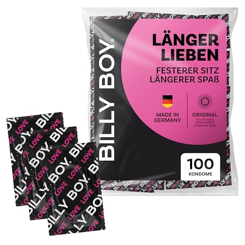 BILLY BOY Kondome Länger Lieben 100er | 52 mm | ORIGINAL mit Ring | Kondome für ein längeres und intensiveres Erlebnis (1x100 Stück)