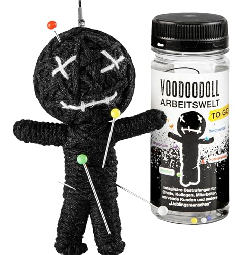 Voodoo Doll Puppe Voodoopuppe Voodoodoll Geschenk Arbeitskollege witziges Mitbringsel Gaggeschenk Chef Boss Vorgesetzer Arbeitskollege Mitarbeiter Kollege Lieblingsmensch schwarzer Humor Partygeschenk