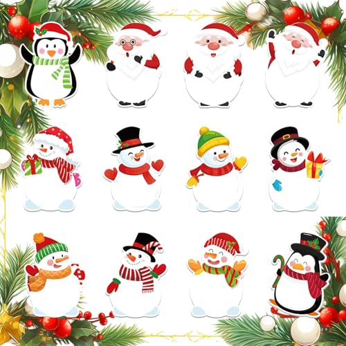GWAWG 12PCS Haftnotizen Weihnachten Mini Weihnachten Sticky Notes Weihnachten Selbstklebende Notizzettel Weihnachtliche Haftnotizen Weihnachten Notizblock Weihnachtsnotizen Weihnachtsgeschenke