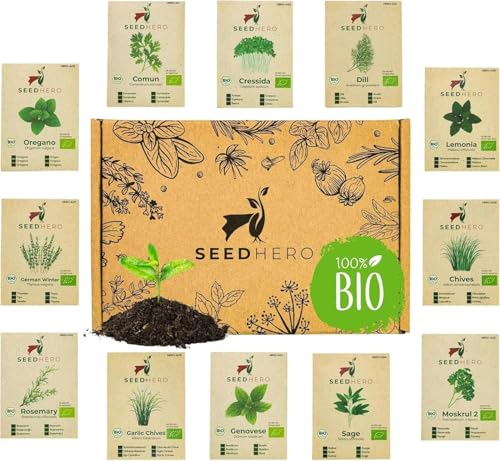 Premium Kräuter Samen Set (12 Sorten) - Hohe Keimkraft - Küchenkräuter Saatgut Mischung für Indoor & Outdoor – Basilikum, Petersilie, Dill, Kresse & Schnittlauch & Mehr