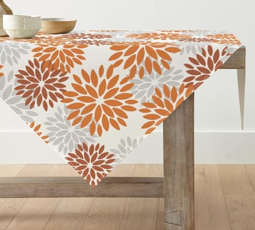 Artoid Mode Blumen Orange Dahlien Herbst Tischwäsche, Saisonnal Küche Tisch Dekoration Drinnen Urlaub Party Dekor 85x85 cm