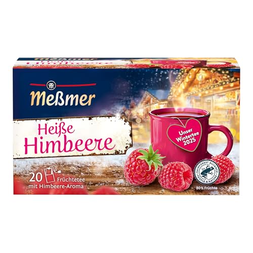 Meßmer Heiße Himbeere | Früchtetee mit Himbeere-Aroma | 20 Teebeutel | fruchtig & süß | ideal für kalte Tage