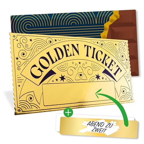 Inovida Goldenes Ticket Gutschein : Rubbellos Gutschein zum Selber Ausfüllen – Rubbellose Selber Machen – Goldene Rubbelkarte – Golden Ticket Voucher Karte – Personalisierte Geschenke