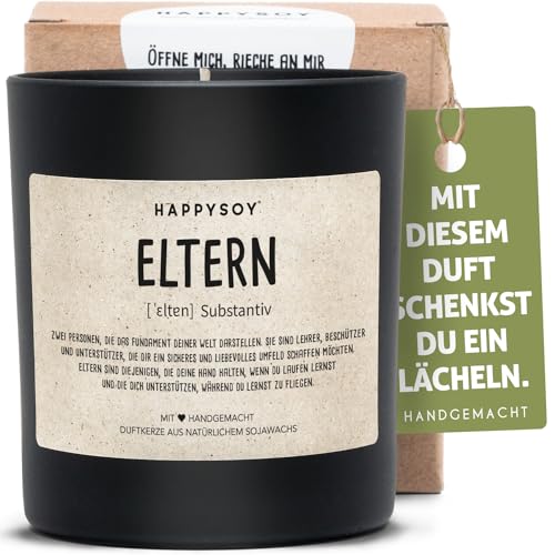 Eltern Definition Duftkerze im Glas - Geschenk für Mama und Papa - nachhaltige Geschenkidee für die besten Eltern der Welt - schonende Rohstoff-Bearbeitung