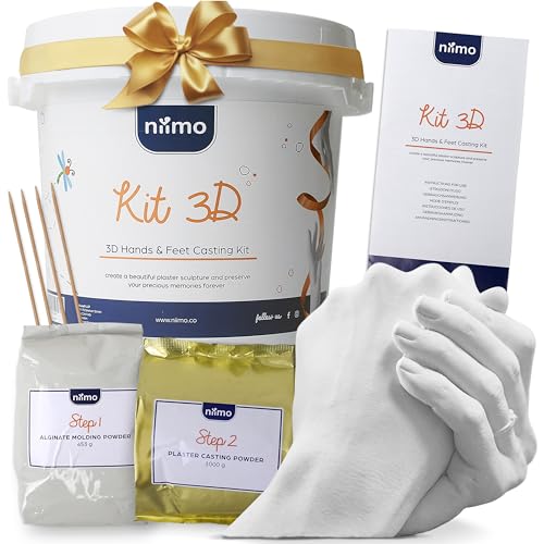 Niimo® 3D Handabdruck Set für Paare - Personalisierte Geschenke für Frauen & Männer, Detailgetreue Paar Geschenke zur Hochzeit, Verlobung und Mehr, Kinderleicht mit Video-Tutorial