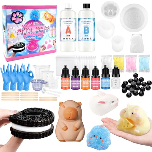 Squishy Selber Machen Set, Squishy Set, Squishy Maker, 500ML Flüssigsilikon Making Kit 1:1-Verhältnis, DIY Kreative Geschenke mit Form DIY Kreative Bastelset-B