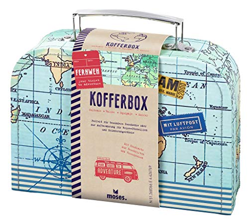 Moses. 82440 Fernweh Geschenkkoffer Allzweckbox, Für Geldgeschenke, Reiseerinnerungen und kleine Reise-Utensilien, Geschenkbox für Hochzeiten, Geldgeschenke und Reisegutscheine, mit Grußkarte