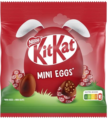 Nestlé KITKAT Mini Eggs, kleine Schokoeier aus Milchschokolade mit cremiger Füllung und Knusperstückchen, 1er Pack (1 x 89g)