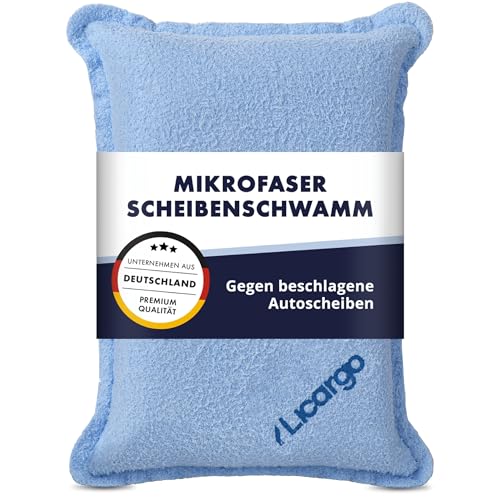 LICARGO Mikrofaser Scheibenschwamm [2in1] - Gegen Beschlagene Autoscheiben Innen - Streifenfreie Reinigung - Autoschwamm, Schwamm Auto, Auto Winter Zubehoer, Auto Schwamm, Scheibenschwamm Auto