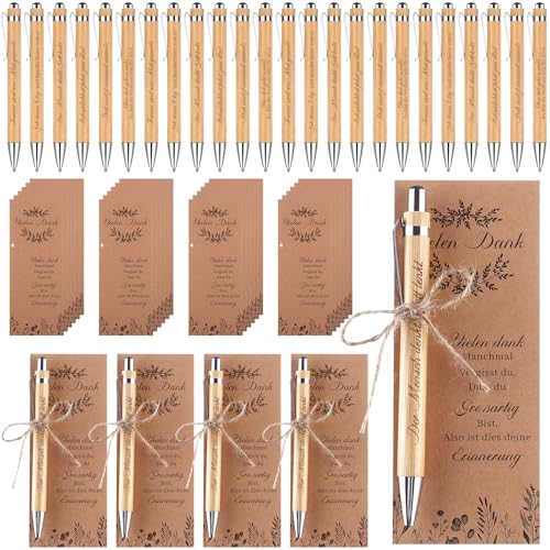 24 Sets Dankeschön Geschenke für Mitarbeiter Inspirierende Kugelschreiber Glücksstift Motivations Kraftpapier Lesezeichen mit Mullbeutel Danke Tag Abschiedsgeschenke für Kollegen Lehrer Schüler Büro