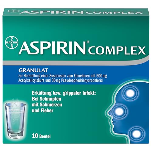 Aspirin Complex Granulat | gegen Erkältung und grippale Infekte | 3-fach Wirkung bei Schnupfen, Fieber und Schmerzen | Nr. 1 Erkältungsmarke | 10 Stück