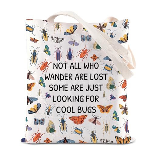 Einkaufstasche für Insektenliebhaber, Schultertasche, Insekten, Jagd, Geschenk, Zoologie, Geschenk, Biologe, Geschenk, Schmetterlinge und Käfer, Käfer-Tragetasche, 35*40cm