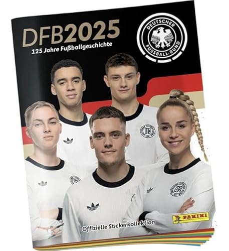 Sammelalbum: DFB 2025-125 Jahre Fußballgeschichte | Panini Stickeralbum | 48 Seiten + 6 Gratis-Sticker + Heartforcards® Versandschutz