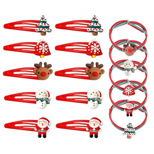 15 Stück Weihnachten Haarschmuck, Haarschmuck Haarspangen Weihnachten Glitter Weihnachts Haarspangen, Weihnachts Deko Haar Accessoires Rentier Spangen Haarnadeln Haarreif