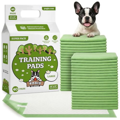 Pogi Trainingspads für Hunde – 60 × 60 cm, groß, umweltbewusst, für kleine bis mittelgroße Hunde – 40 Stück