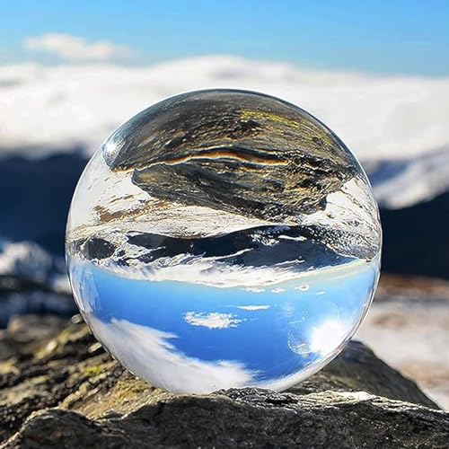 YingErTool K9 Glaskugel Fotografie Kugel 80mm, Klare Kristallkugel Lensball für Fotografie, Glas Kugel Wahrsager & Meditation für Zuhause, Büro, kein Ständer