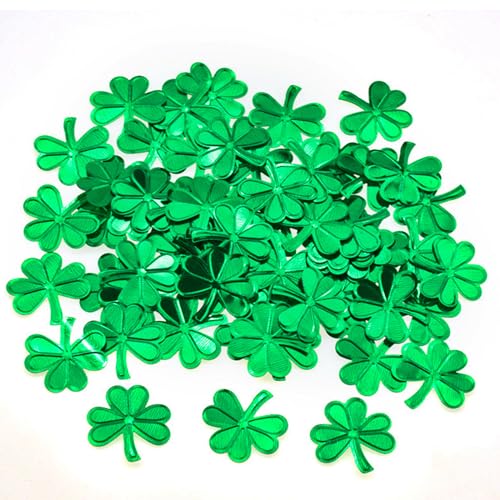 GoldRock Kleeblatt Glücksklee Konfetti Grün, 150 Stk Glücksbringer Streudeko Groß, Tischdeko Geburtstag, Silvester Deko, St Patricks Day Confetti, Glückssteine