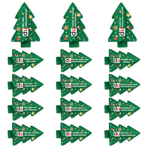 Giftota 15pcs Weihnachtsgeschenke - Lustige Weihnachtsbaum Deko für Kollegen Mitschüler Familie - Hülle Filz Duplo Weihnachten Geschenk Verpackung, Ohne Schokolade