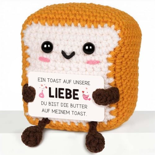 CheriGift Hochzeitstag Geschenk für Frauen Männer, Partner Geschenke, Ich Liebe Dich Geschenke, Handgemachte Toast Glücksbringer, Geschenk für Parre Couple zum Jahrestag
