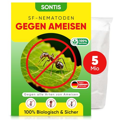 SONTIS - Aktive SF-Nematoden gegen Ameisen – 5 Mio für 10qm - Natürliche Unterstützung bei Ameisen im Garten - mit Nestwirkung – umweltfreundlich, ohne Chemie, einfach anzuwenden