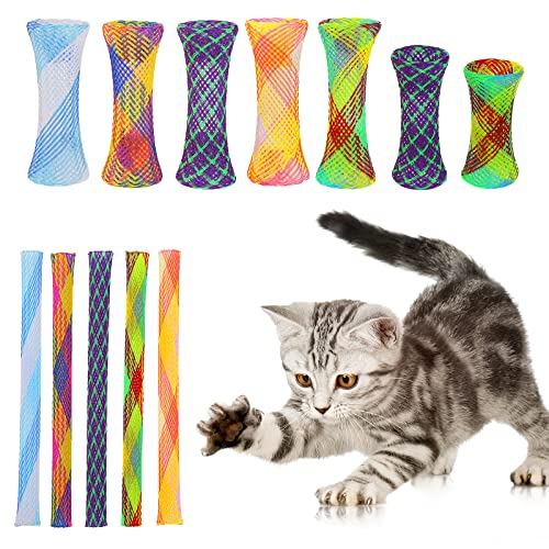 Cobee Cat Tube Federspielzeug, 20 Stück Interaktives Katzenfederspielzeug Buntes Katzenspielzeug für Innenkatzen Lustiges Katzenspielspielzeug für Katzenkätzchen