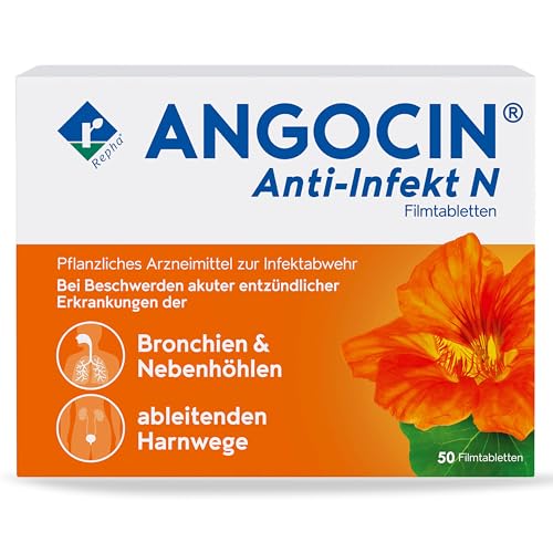 ANGOCIN Anti-Infekt N - pflanzliches Arzneimittel zur Infektabwehr - bei Erkältungskrankheiten und Blasenentzündungen - 1 x 50 Filmtabletten