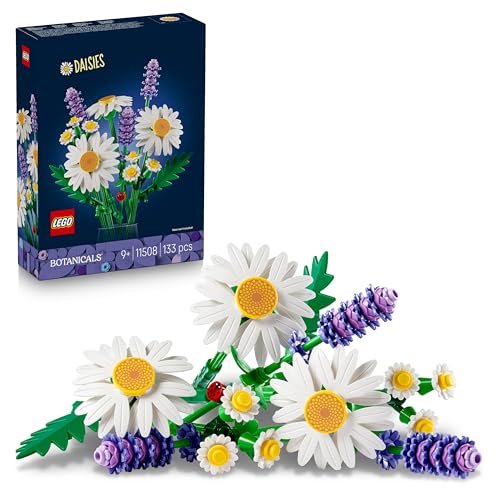 LEGO Botanicals Gänseblümchen - Strauß aus Kunstblumen mit Gänseblümchen & Lavendel - DIY Deko fürs Kinderzimmer - Geschenkidee zum Muttertag - 11508
