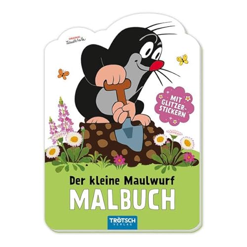 TRÖTSCH - Der kleine Maulwurf | Mini-Malbuch mit Glitzerstickern | Ab 3 Jahren: Malbuch Beschäftigungsbuch Ausmalbuch Stickerbuch