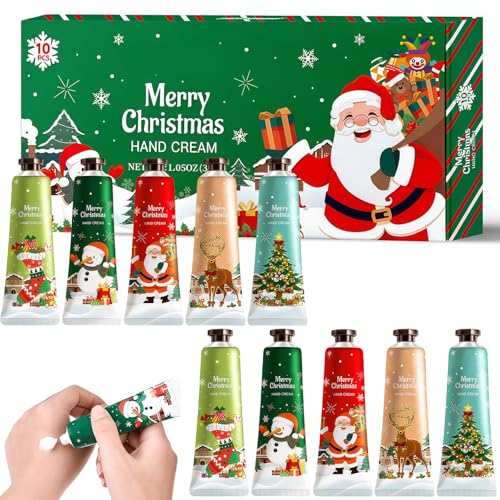 Handcreme Weihnachten Mini,10 Pack Weihnachts Handcreme Geschenkset,Weihnachten Geburtstagsgeschenke, Kleine Weihnachtsgeschenke Für Frauen, Kollegen, Mitarbeiter Und Familienmitglieder