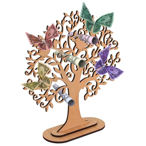 HONGECB Geldbaum Geschenk aus Holz - Hochzeit Geldgeschenk, für Männer Frauen Brautpaar, for Men, Women, Bride and Groom