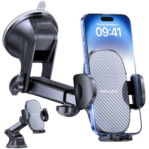 Miracase Handyhalterung Auto[Stärkst Saugnapf] Handyhalter fürs Auto 360° Drehbar, Armaturenbrett Windschutzscheibe KFZ Lautsprecher-Halterungen Kits für iPhone Galaxy Alle Smartphones