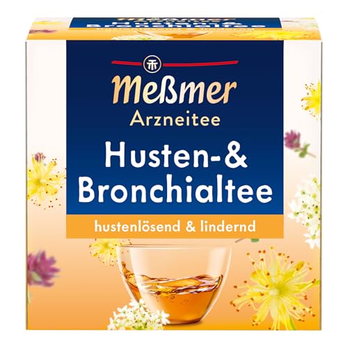 Meßmer Husten- und Bronchialtee | hustenlösend & lindernd | 9 Teebeutel | Glutenfrei | Laktosefrei | Vegan