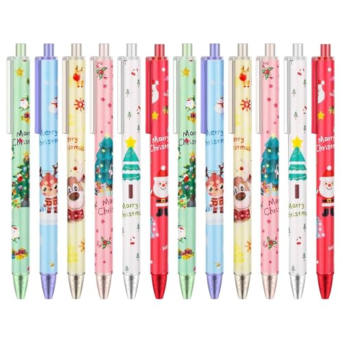 Kugelschreiber Weihnachten 12 Stuck Weihnachtsstifte Weihnachtskugelschreiber Weihnachts Kugelschreiber Schneemann Stifte Weihnachtsstifte Set for Weihnachts Schule Weihnachtsgeschenke Kleinigkeiten