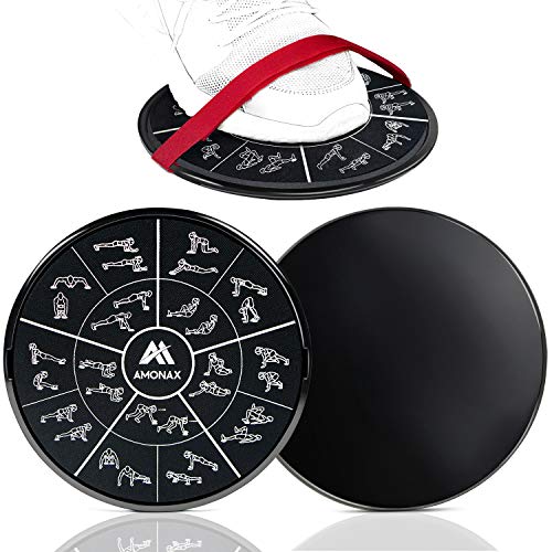 Gleitscheiben Fitness von Amonax - Doppelseitige Slider-Übung core fitness scheibe Gym Gliding Discs für Bauchmuskeltraining Übungen Teppich Holzböden für Hause Training, gleitscheibe sport slides