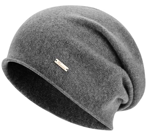 HAMUNI Mütze Damen Herren Australische 100% Wolle - Leichte Slouch Beanie Mütze, Atmungsaktiv Chemo Mütze für 3-Saison (Frühling/Herbst/Winter)