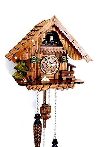 CLOCKVILLA HETTICH-UHREN Schwarzwälder Kuckucksuhr Schwarzwaldhaus Quarzwerk Schindeldach echtes Holz