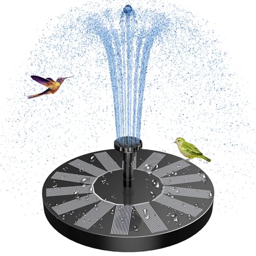 AISITIN Solar Springbrunnen für Außen 2025 Verbesserter, Solarbrunnen für Draussen mit 6 Sprüh Effekten, Solar Teichpumpe Solar Schwimmender Fontäne Pumpe für Garten, Teich, VogelBad, Wasserspiel