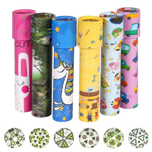 AUAUY 6 PCS Klassisches Kaleidoskope, Groß - Vintage Retro-Kaleidoskope Lernspielzeug für Kindergeburtstag, Neujahr, Weihnachten, Taschenfüller, Schule, Klassenzimmer, Preise (Zufällige Farbe)