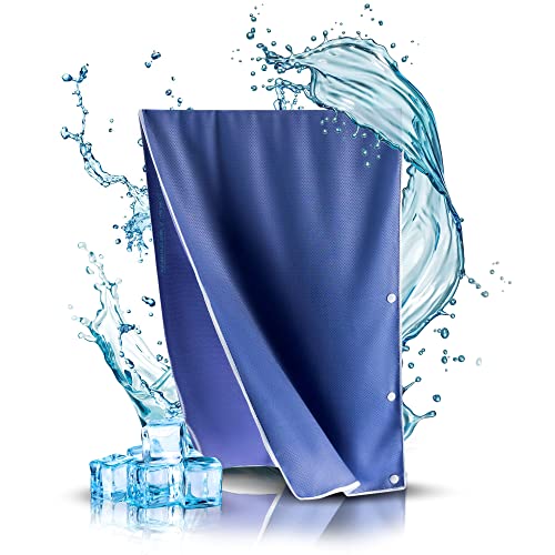 CULYA Kühltuch 90 × 30 cm mit Druckknöpfen - Bis zu 15 °C kälter als die Umgebungstemperatur - Kühlhandtuch für Nacken & Sport, reaktivierbar durch Anfeuchten & Ausschütteln, UPF 50+