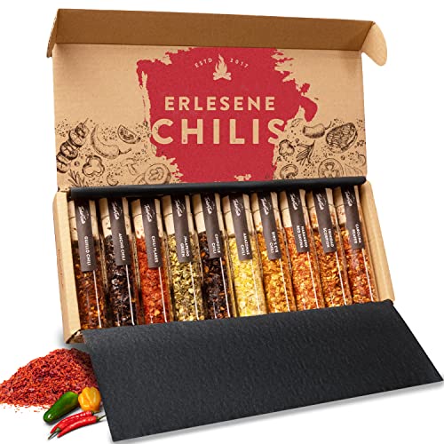 TIMBER TASTE® Scharfes Chili Gewürze Geschenkset für Männer & Frauen [BIS 1.2000.000 SCOVILLE] | Das 10er-SET mit vollem Schärfespektrum | Besonderes Chili Set Geschenke für Männer & Schärfeliebhaber
