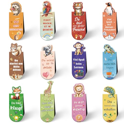 Magnetische Lesezeichen Kinder, Mitgebsel Kindergeburtstag Gastgeschenke, Kleine Geschenke für Kinder Adventskalender Füllung, Nikolaus Geschenke Kinder, Weihnachtsgeschenke für Kinder