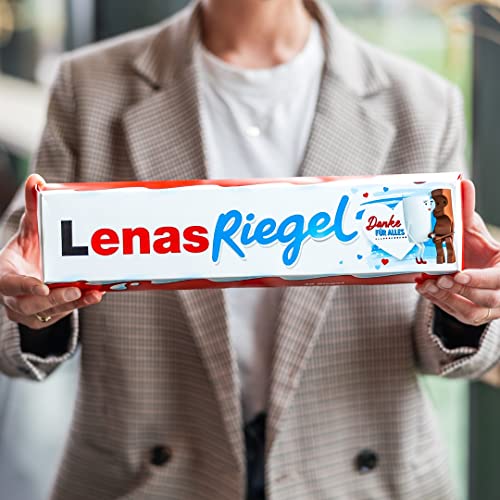 XXL kinder Riegel personalisiert mit Name - Valentinstag Schokolade Geschenk für Ihn & Sie mit 3x 10er Packung kinder Riegel Schokolade (630 gramm)